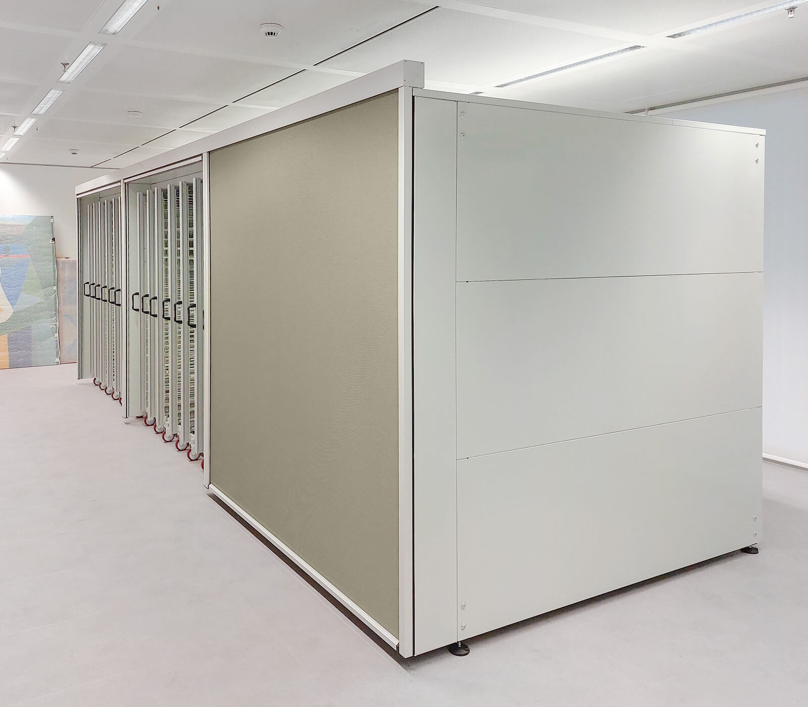 Closed Art Gallery with roller blinds