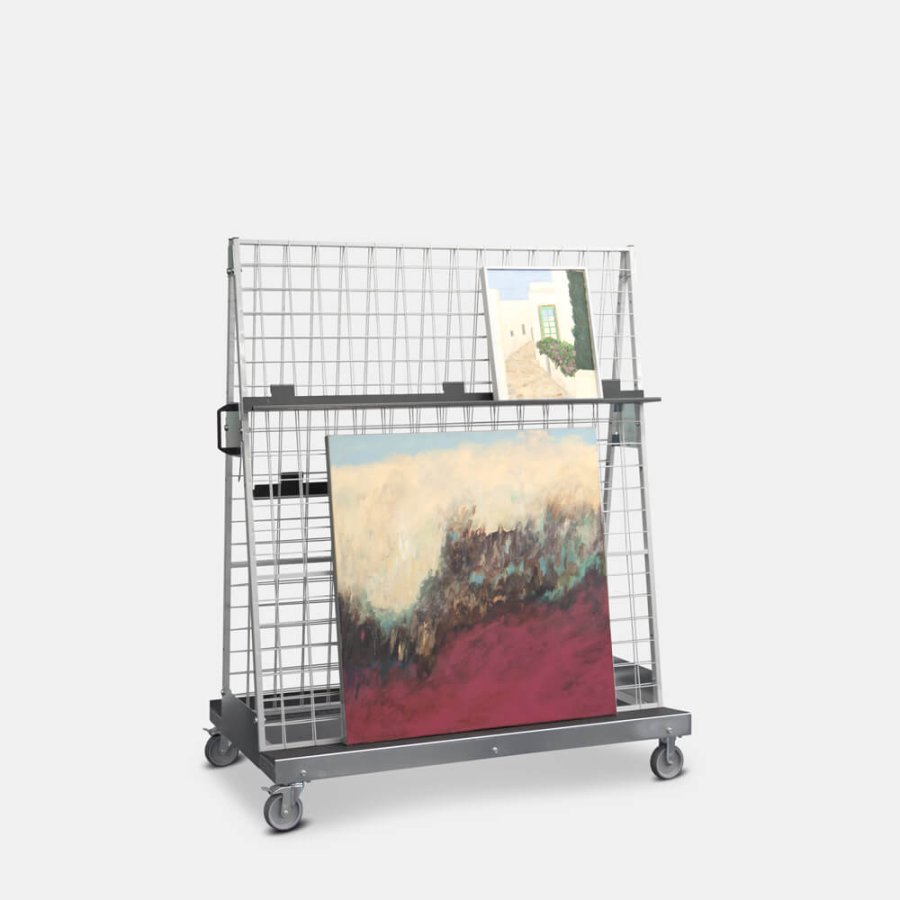 Picture trolley for the safe transport of paintings